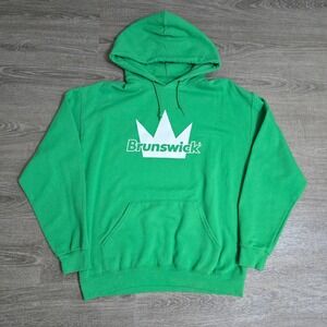Brunswick Crown Logo Hoodie Sweatshirt Casual Pullover Green Men's XL